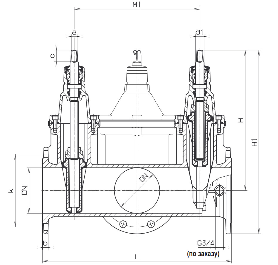 Чертеж для Задвижка типа Комби-III фланцевая Hawle 4450Е2