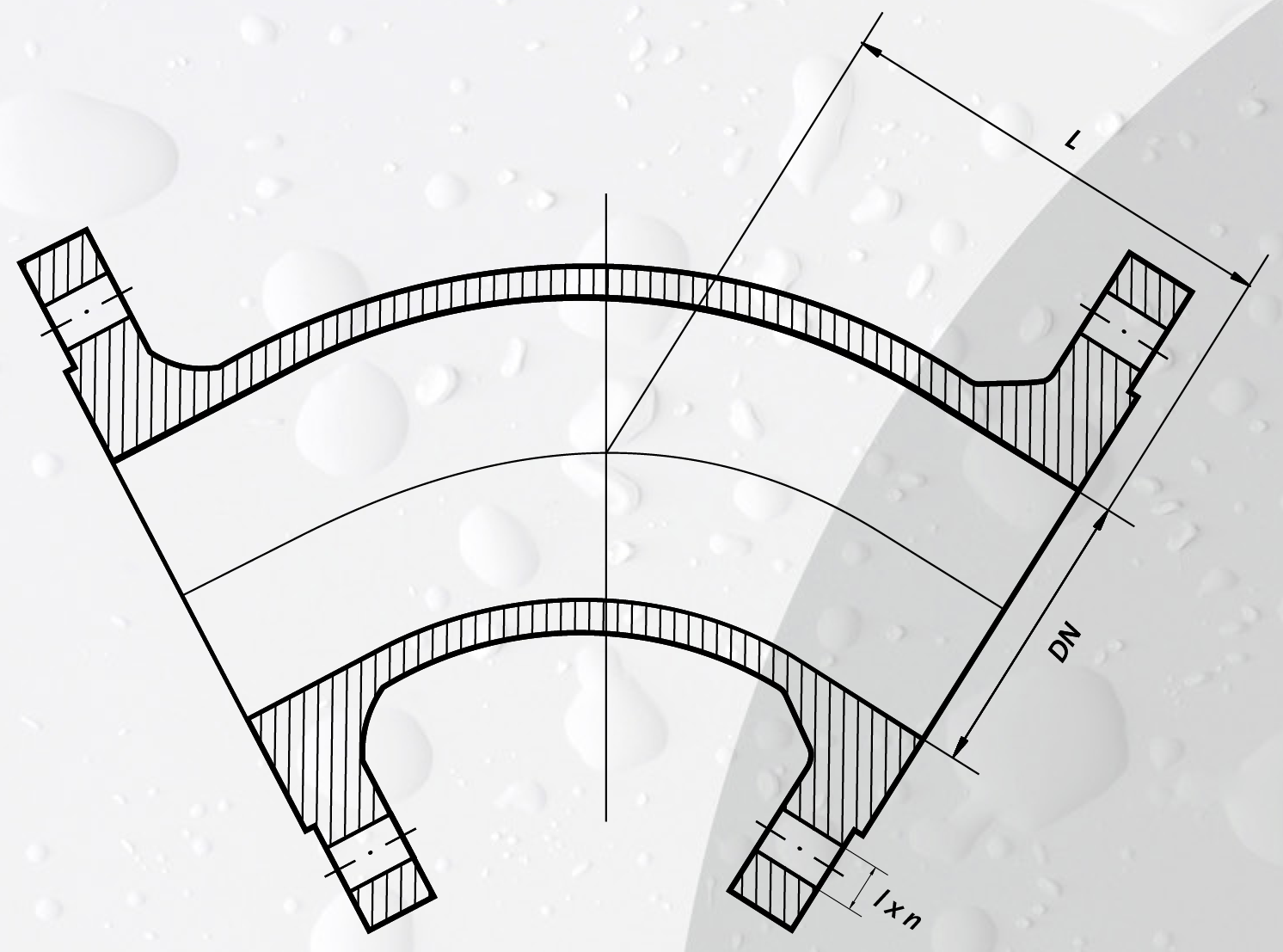 Чертеж для Фланцевый отвод Norson ŁŁK 45° SFERO PN 10/16 DN80