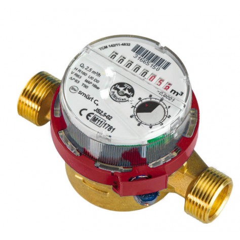 Квартирный счетчик для горячей воды Powogaz JS90-1,6 SMART C+ DN15