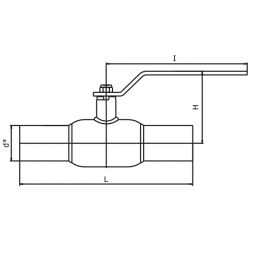 Кран шаровый INTERVAL под приварку стандартнопроходной ДУ15