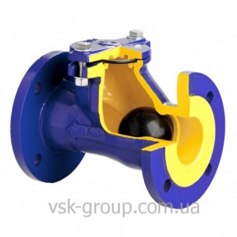 Клапан обратный шаровый чугунный фланцевый Zetkama арт. 400 DN125